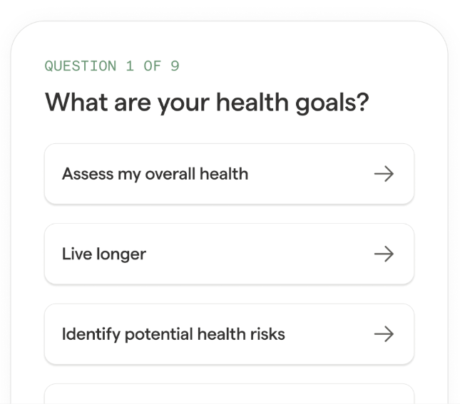 Answer a few questions about your health