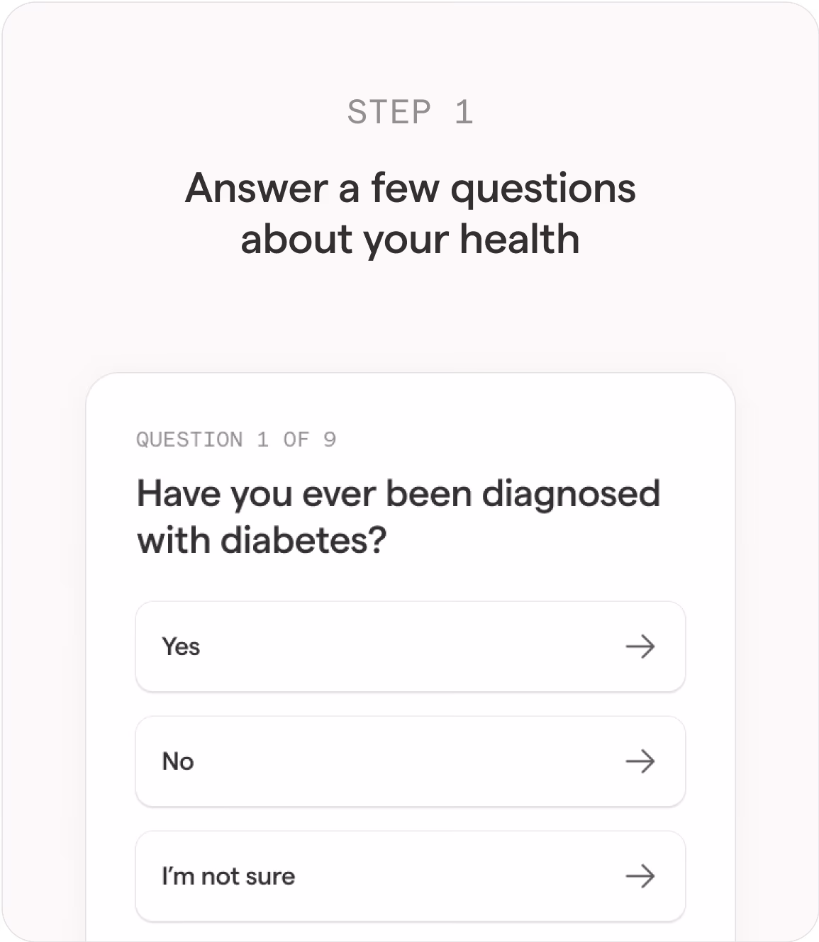 Metabolic Health Test 3 Step 1: Answer a few questions about your health